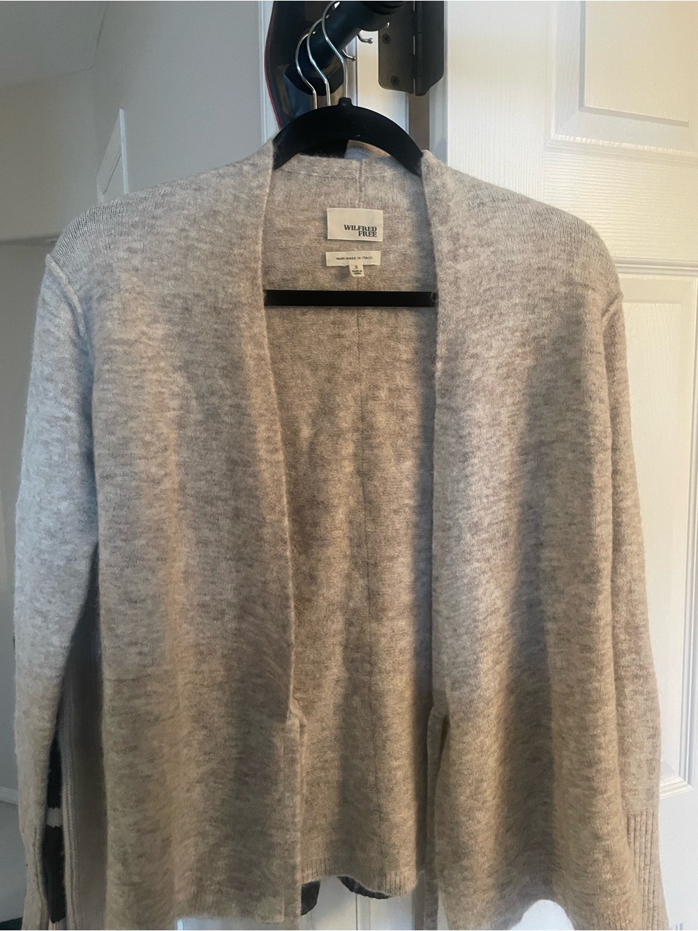 Wilfred Light Gray Open Front Women's Sweater